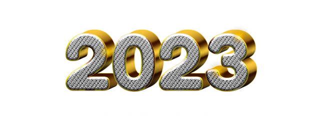 New year 2023 gold logo numbers png #42336