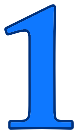 number 1 blue signs symbol alphabets numbers color #14153