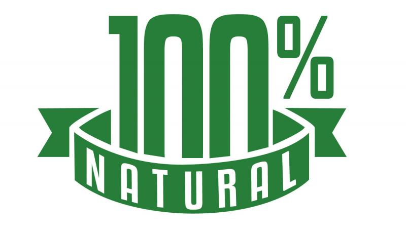 Green 100% natural logo png #407