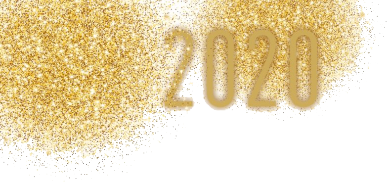 New year 2020 gold glitter png #32389