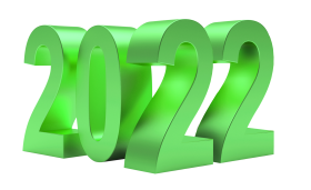 2022 green 3d text png image with transparent background