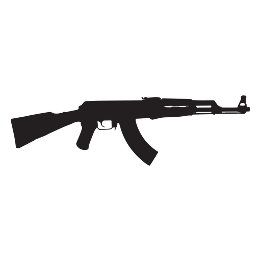 ak 47, assault rifle grey silhouette transparent png svg #17772