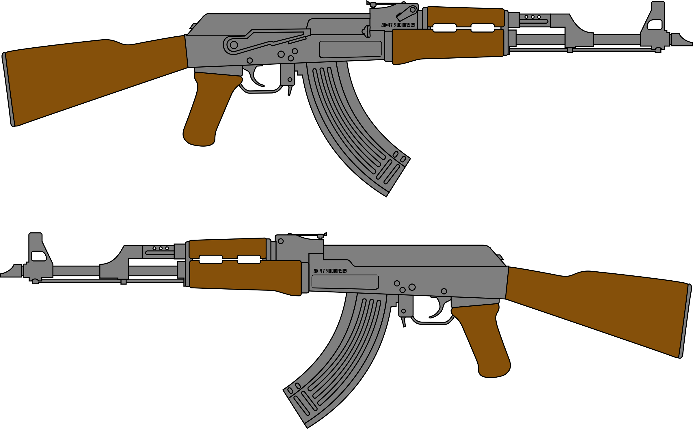 ak 47, drawn rifle pencil and color drawn rifle
