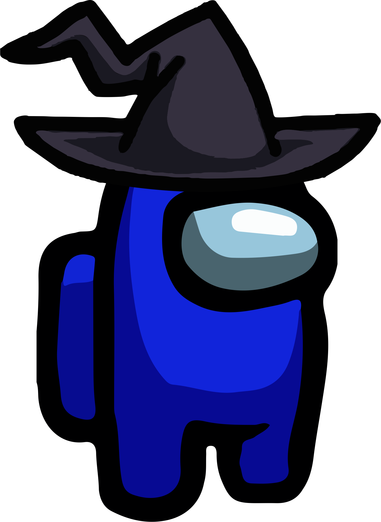 blue among us black hat png transparent #41785