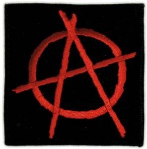 amazonm quot black red anarchy symbol patch clothing #34614