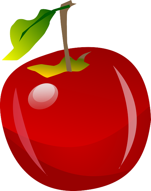 vector graphic apple fruit nature red juicy #11738