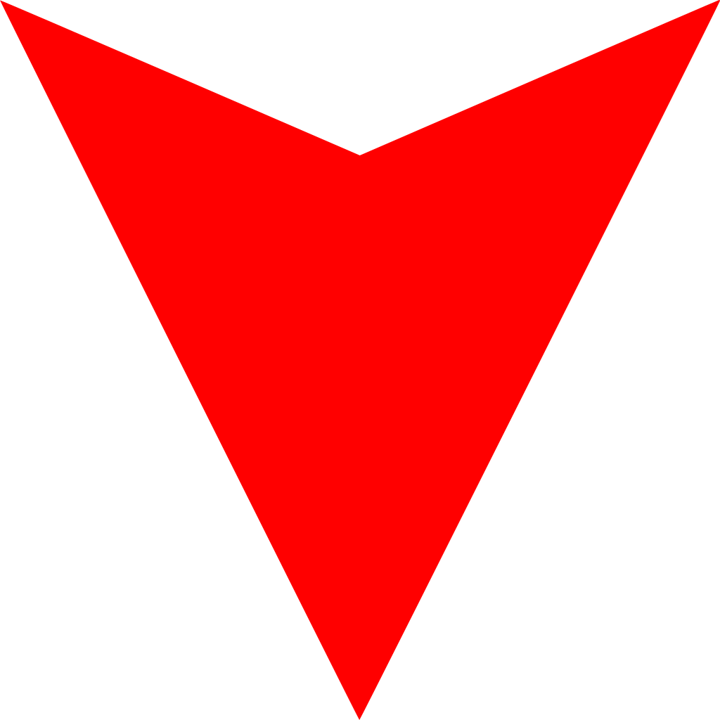 Triangle red down arrow icon #9175