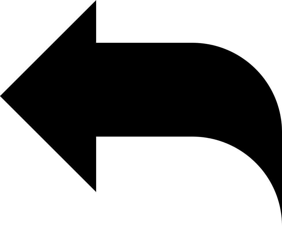 arrow symbol, reply black left arrow interface symbol svg png icon #27362