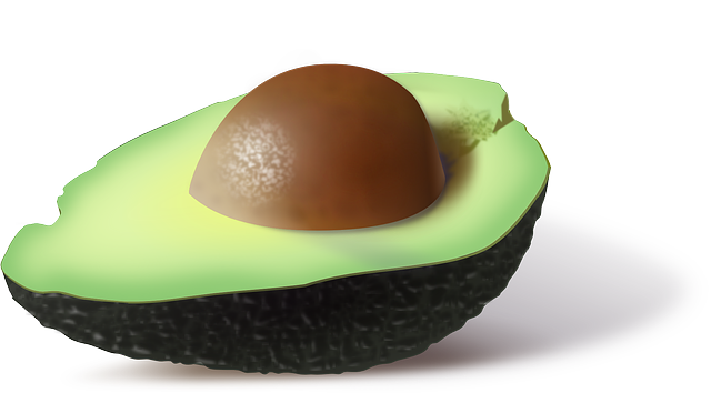 vector graphic avocado food green half #23757