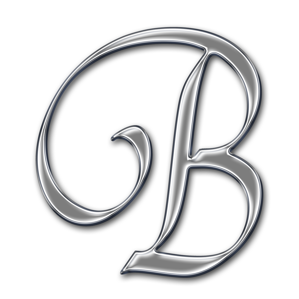 swirly silver b letter png #34956