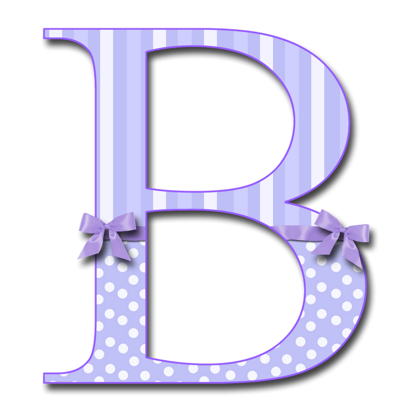 b letter purple fluff with bows png #34948