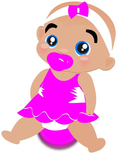 pink baby girl clip art #14225