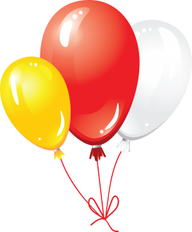 yellow, red and white balloons png #38981