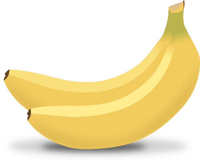 banana, vector graphic bananas yellow tropical fruits #12949