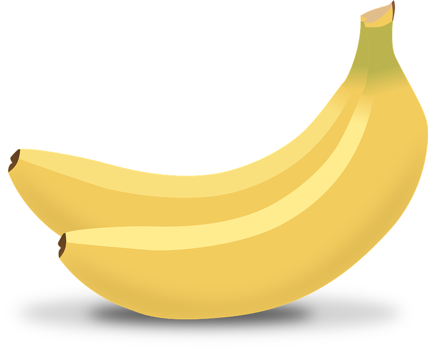 banana, vector graphic bananas yellow tropical fruits #12952