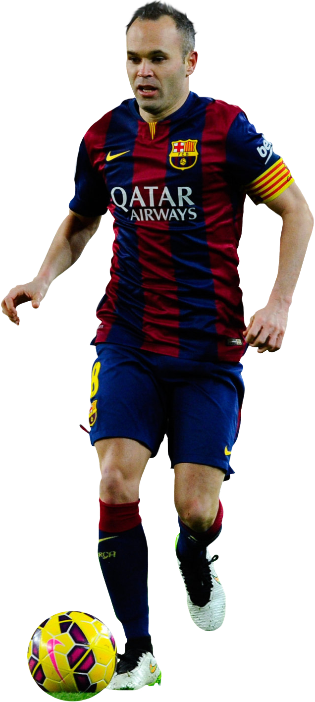 barcelona, andres iniesta football render footyrenders #12191