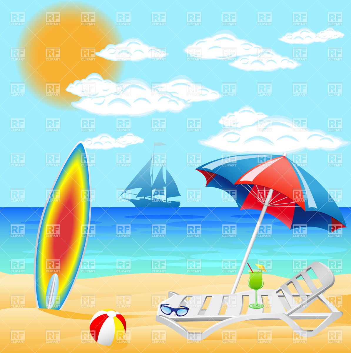 beach clipart, beach vacation clip art pics photos summer vacation #31662