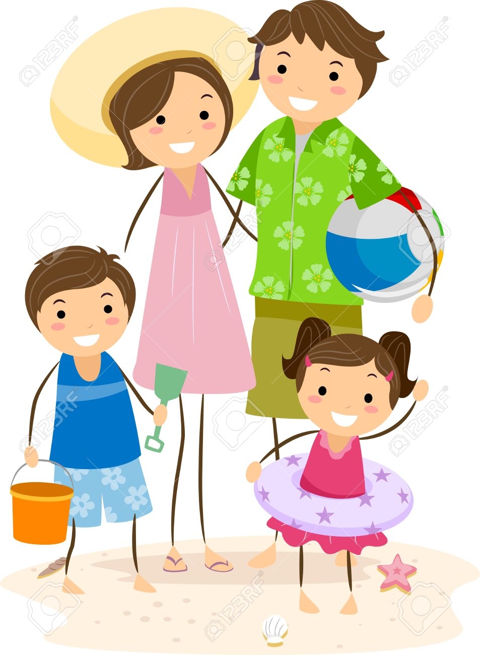 family the beach clipart clip art #31685