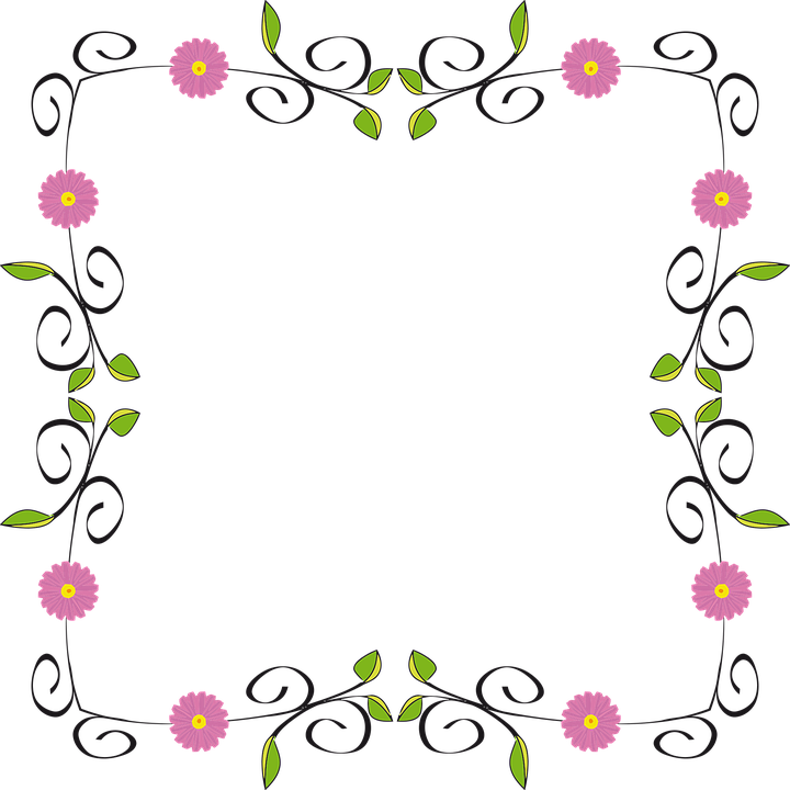 bingkai bunga gambar vektor gratis bunga berkembang batas bingkai #38102