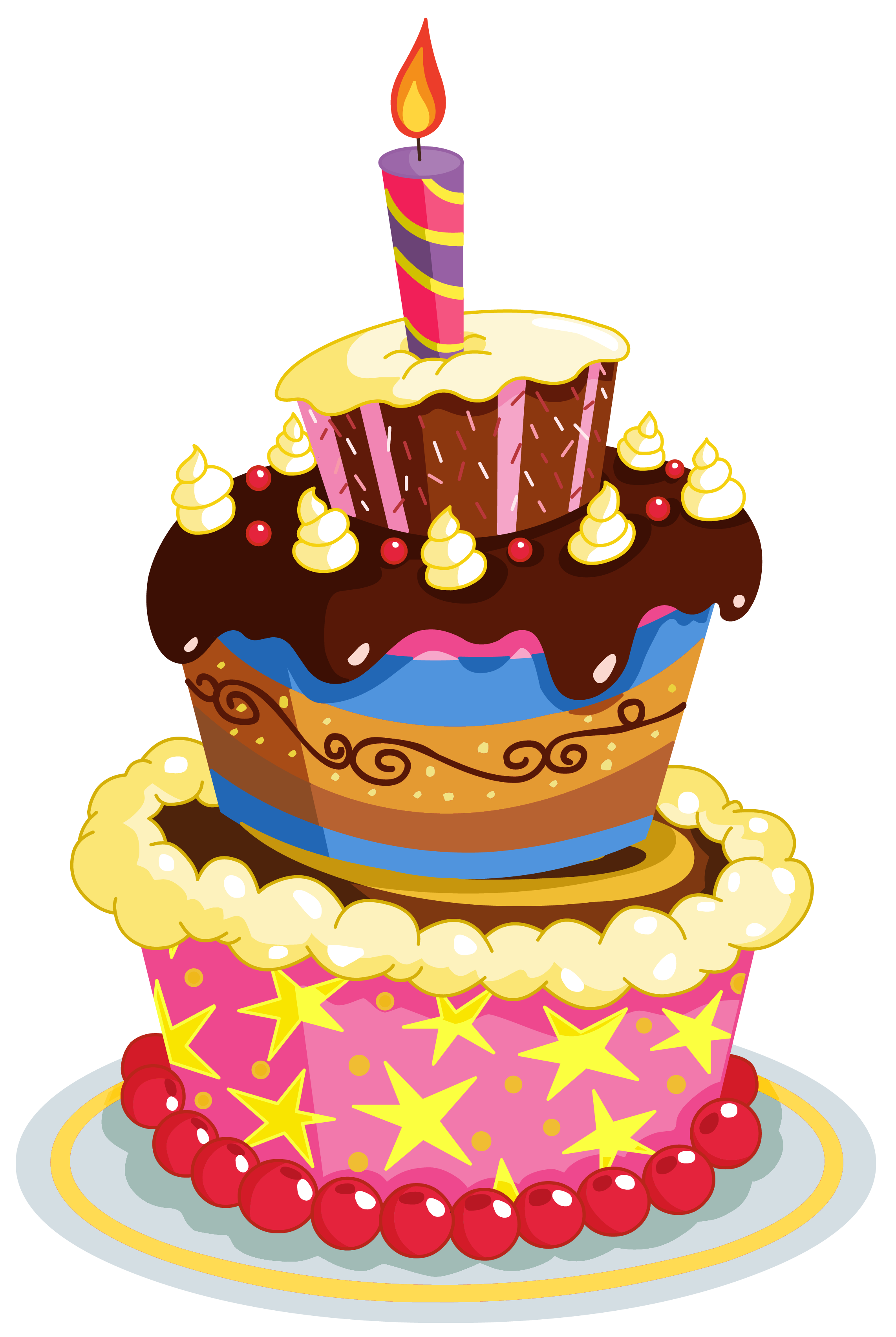 Colorful Happy Birthday Clipart Birthday Cake Png #40696