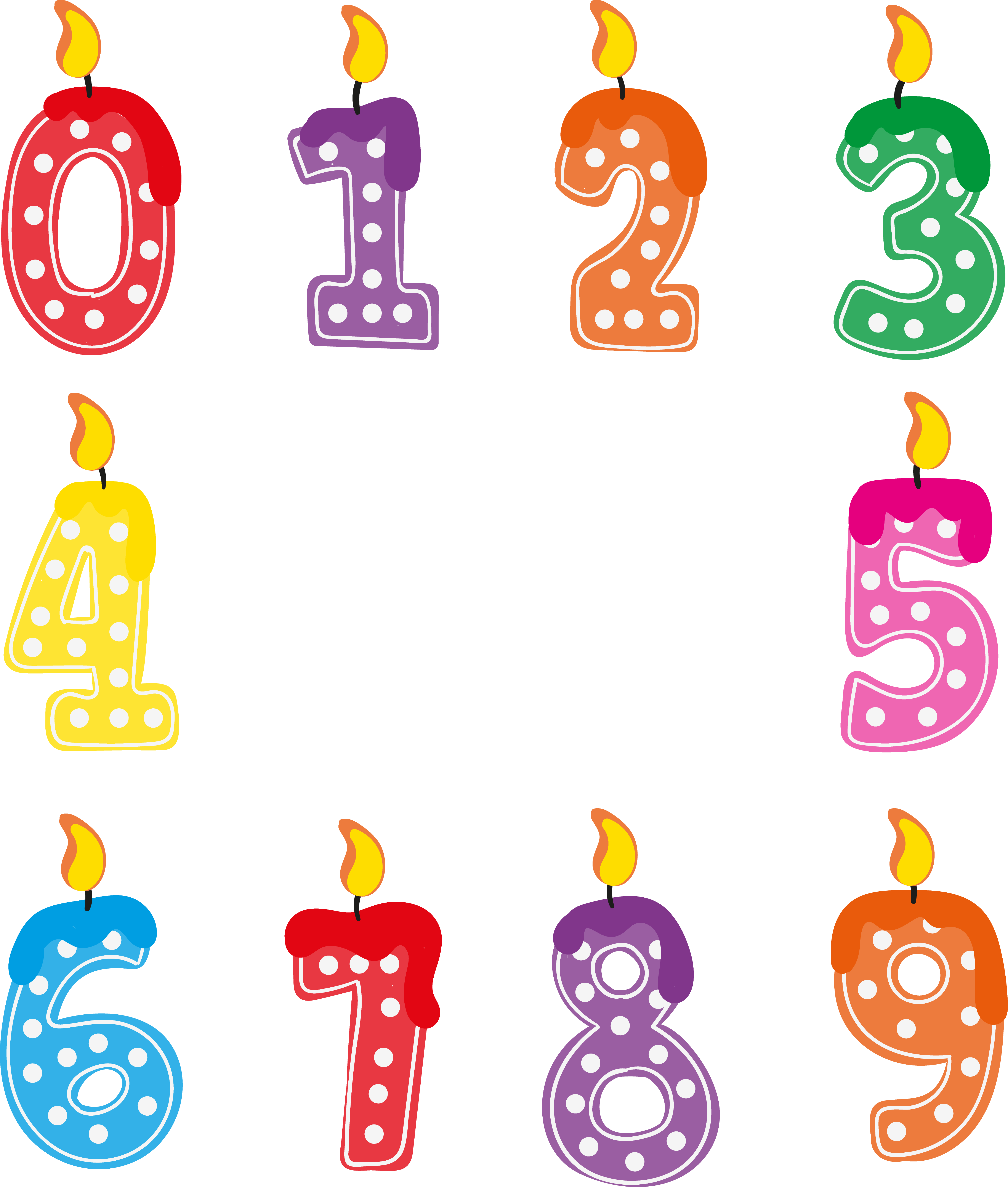 birthday candles numbers png #8849