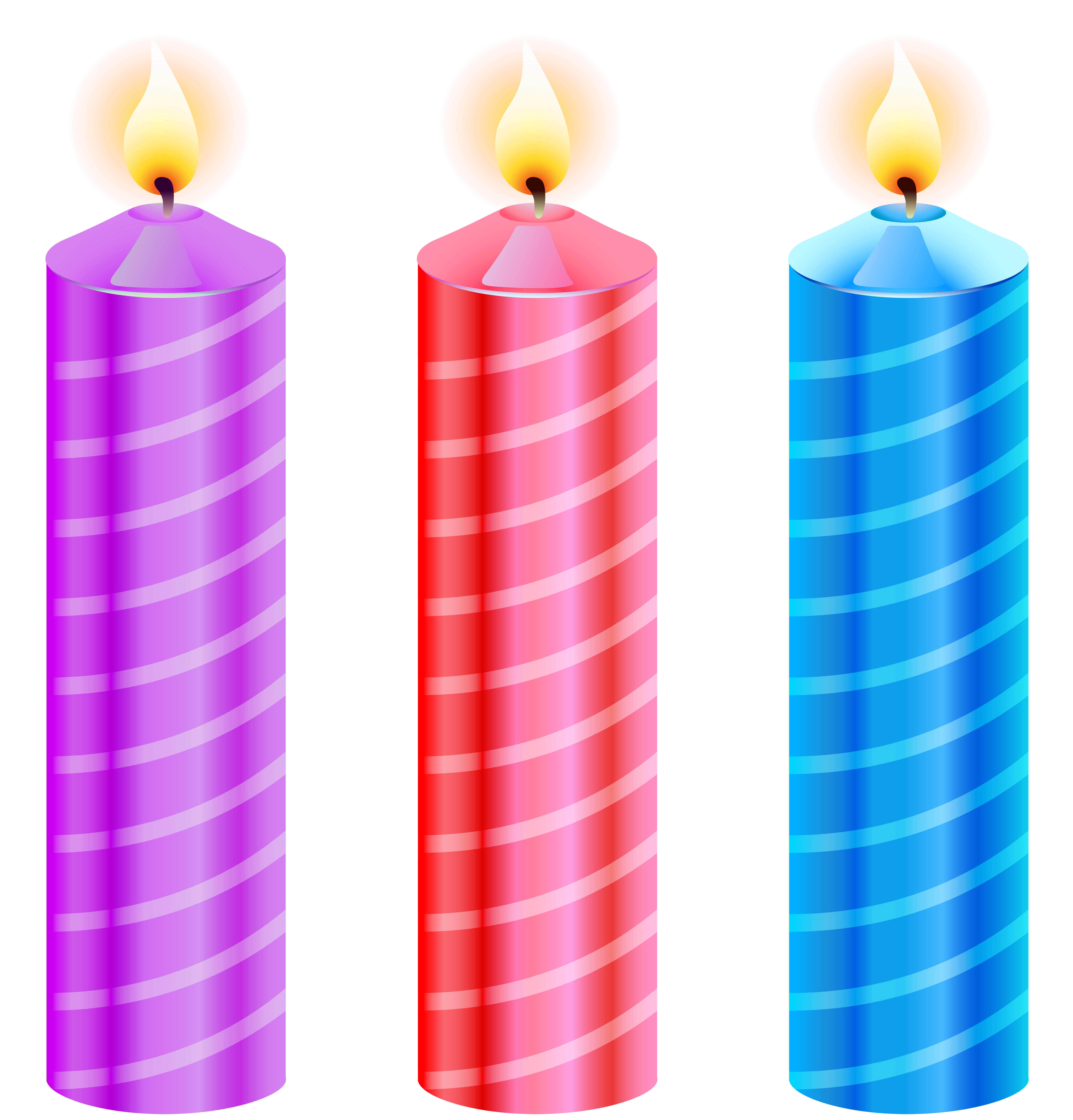 purple, pink, blue birthday candles clipart best #8836
