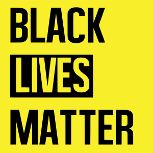black lives matter on yellow background #41487
