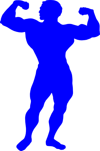 blue bodybuilder silhouette png #29080