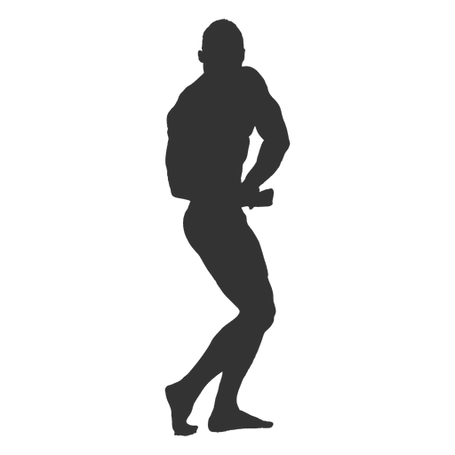 bodybuilder side chest pose silhouette transparent png svg vector #29127