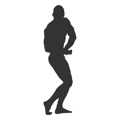 silhouette body building side chest pose png #29127