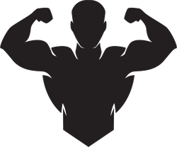 flexing bodybuilder silhouette sticker #29113