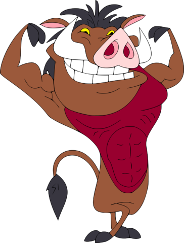 pumbaa animal bodybuilder character png #29118