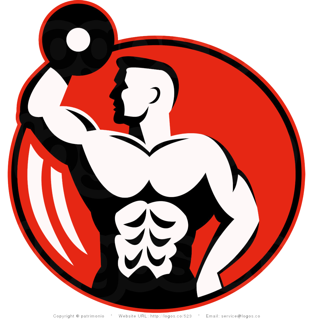 bodybuilder icon man in red circle #29073