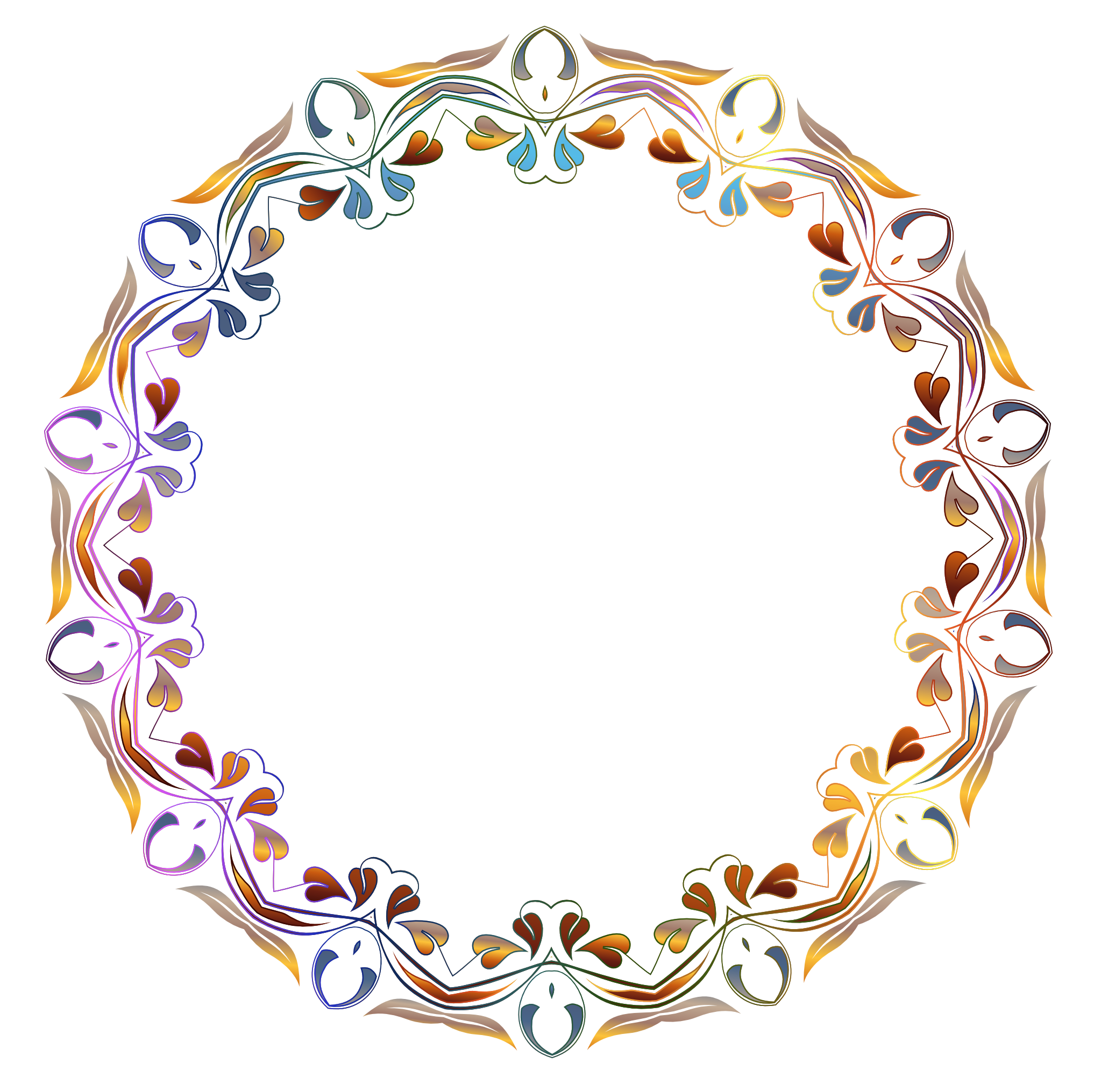 circle flower border frame image #8220