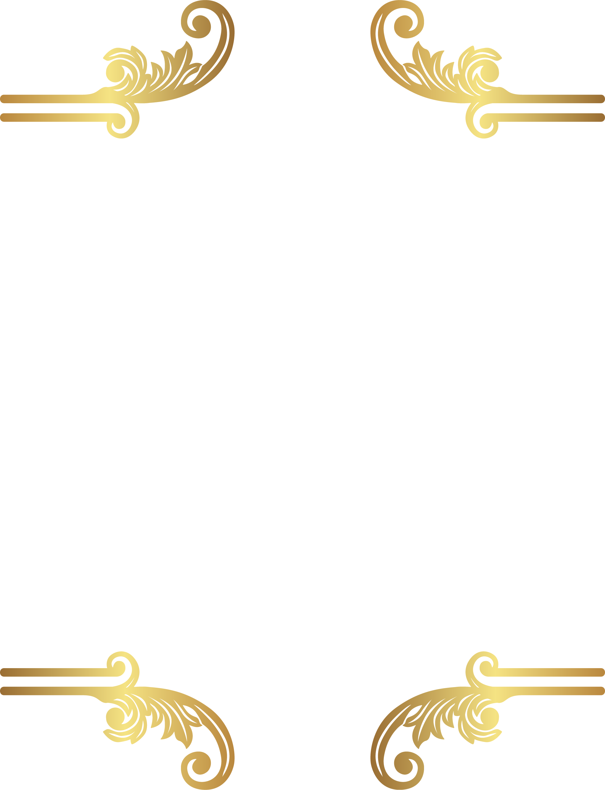 golden decorative border transparent images only #8201