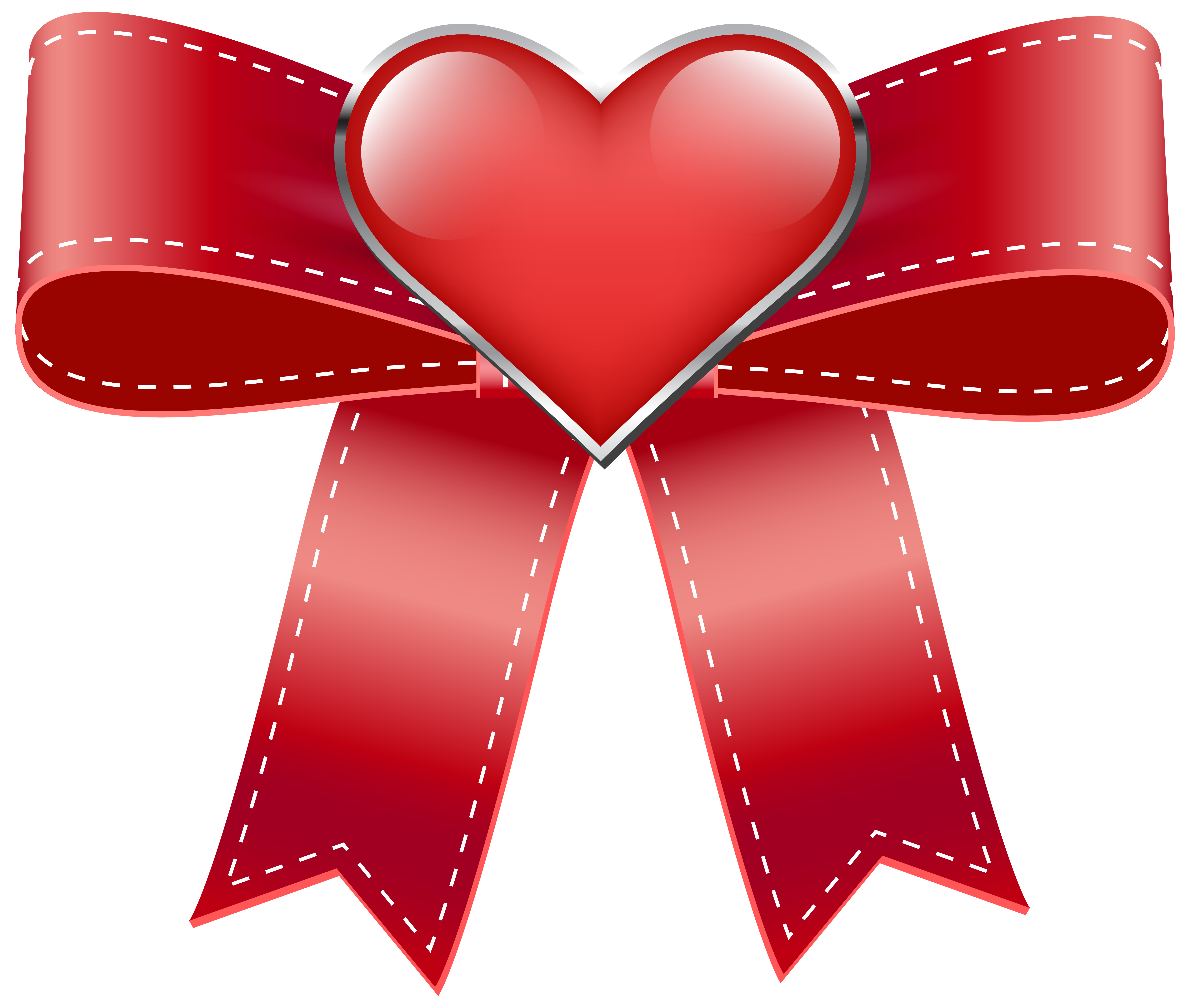 red bow with heart transparent png clip art image #28560