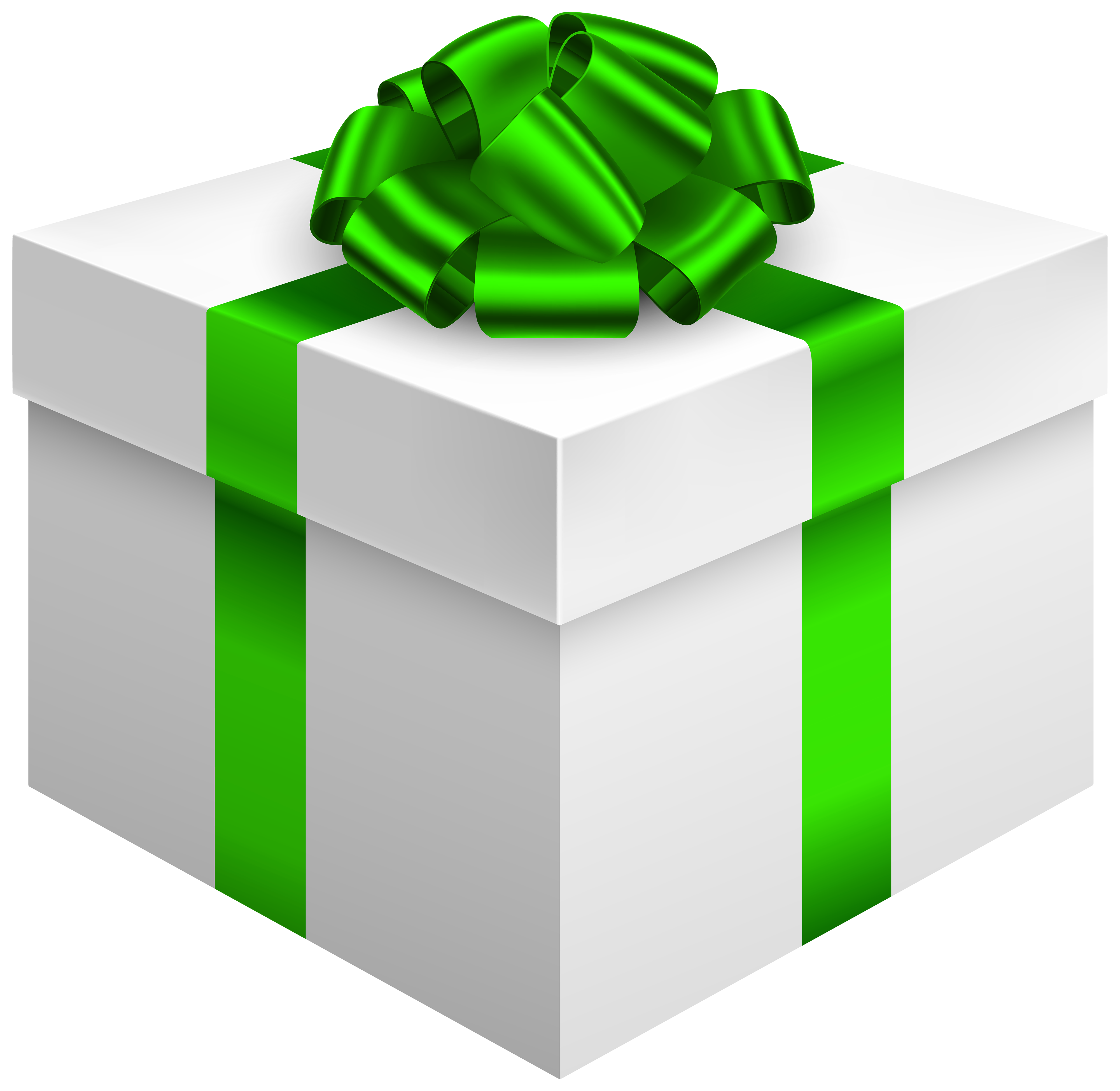 white gift box with green bow png clipart best web clipart #28563