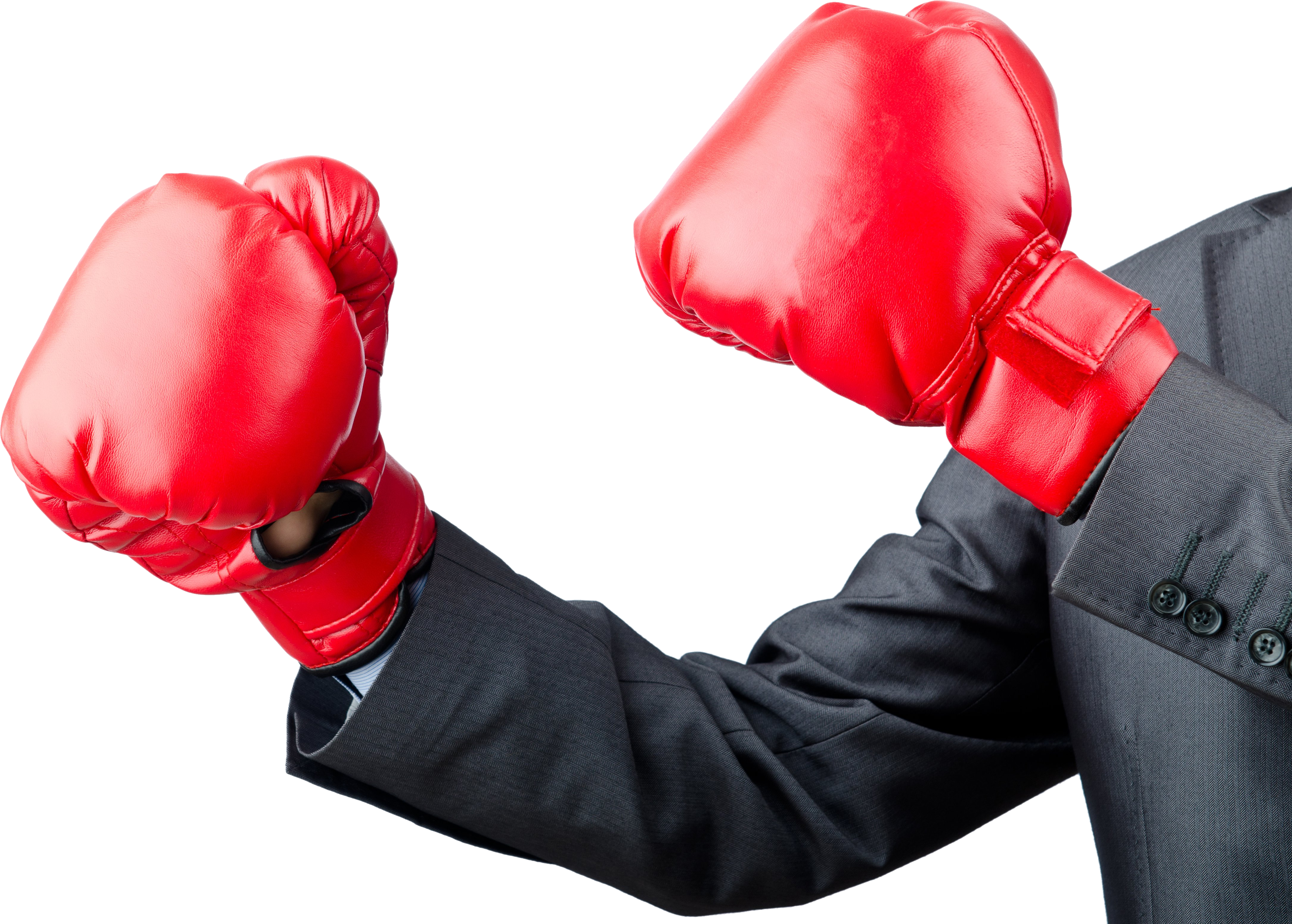 businessman boxing with red boxing gloves picture transparent #29250