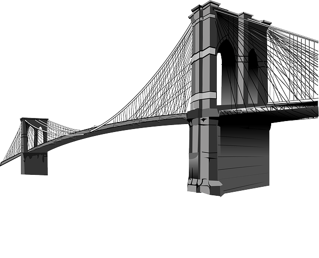 vector graphic brooklyn bridge suspension bridge #23207