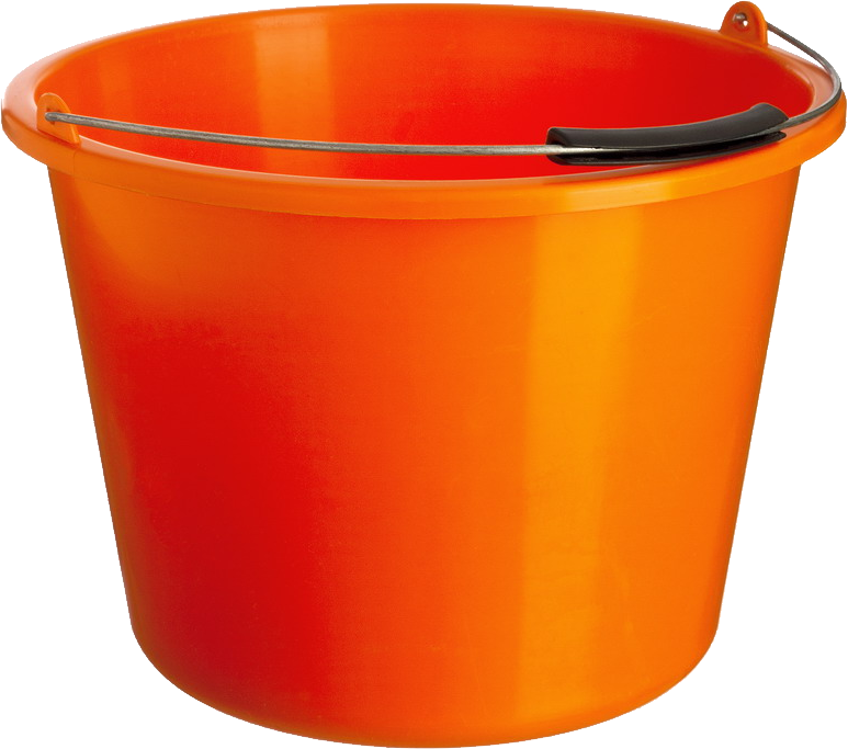 orange plastic bucket png image purepng #37142