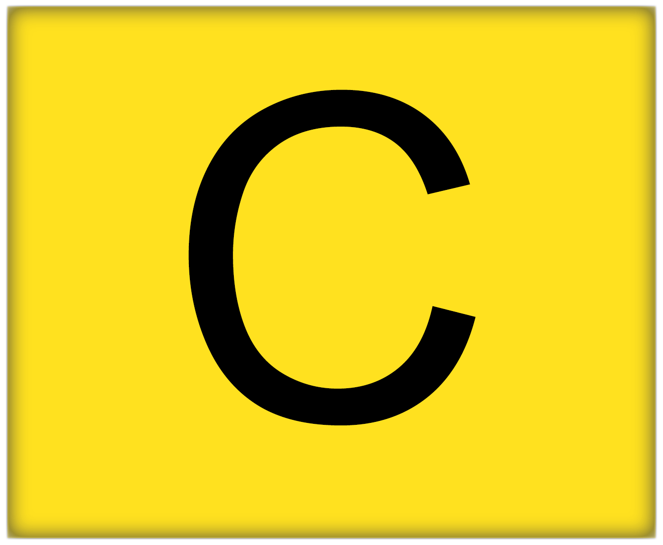 c on yellow background logo #231