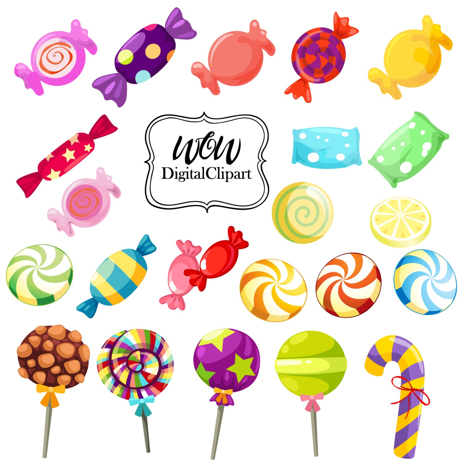 rainbow candy clipart sweet shop candy clip art lollipops #35763