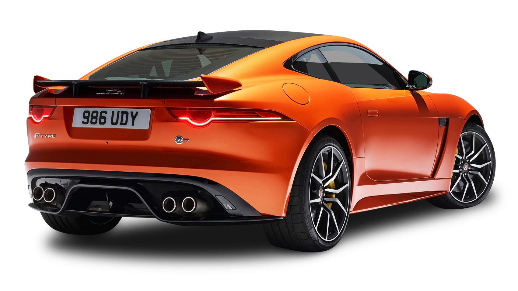 orange jaguar type svr coupe back view car png image #9307