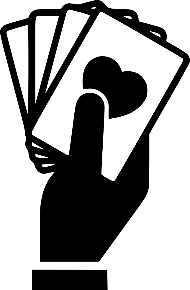 hand holding playing cards svg png icon download #22401