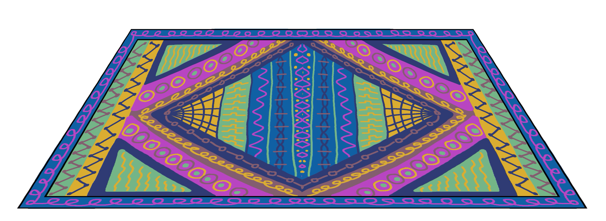 magic carpet vintage vector design #27279