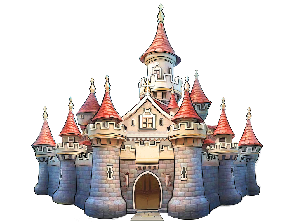 hand painted cartoon castle transparent background #42215