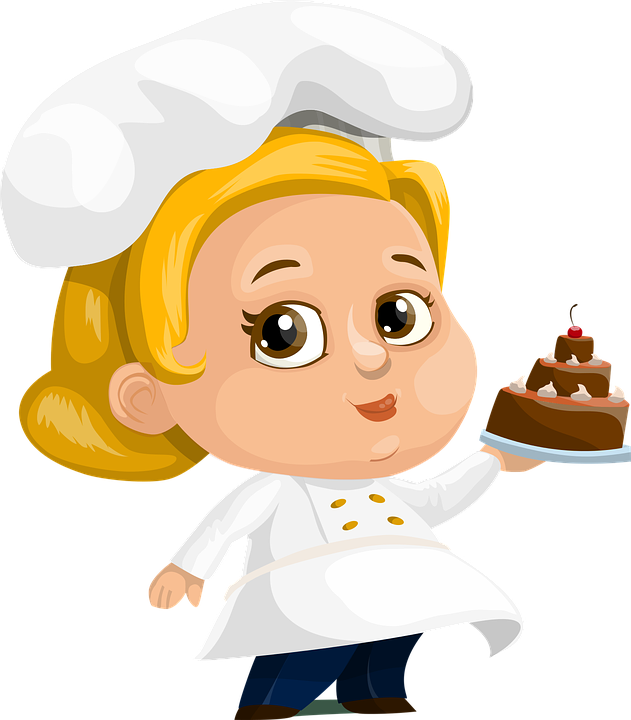 chef cake woman vector graphic pixabay #14542