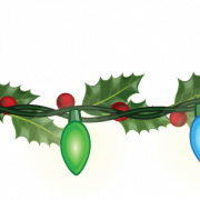 christmas leaf and green lights png pic #40604