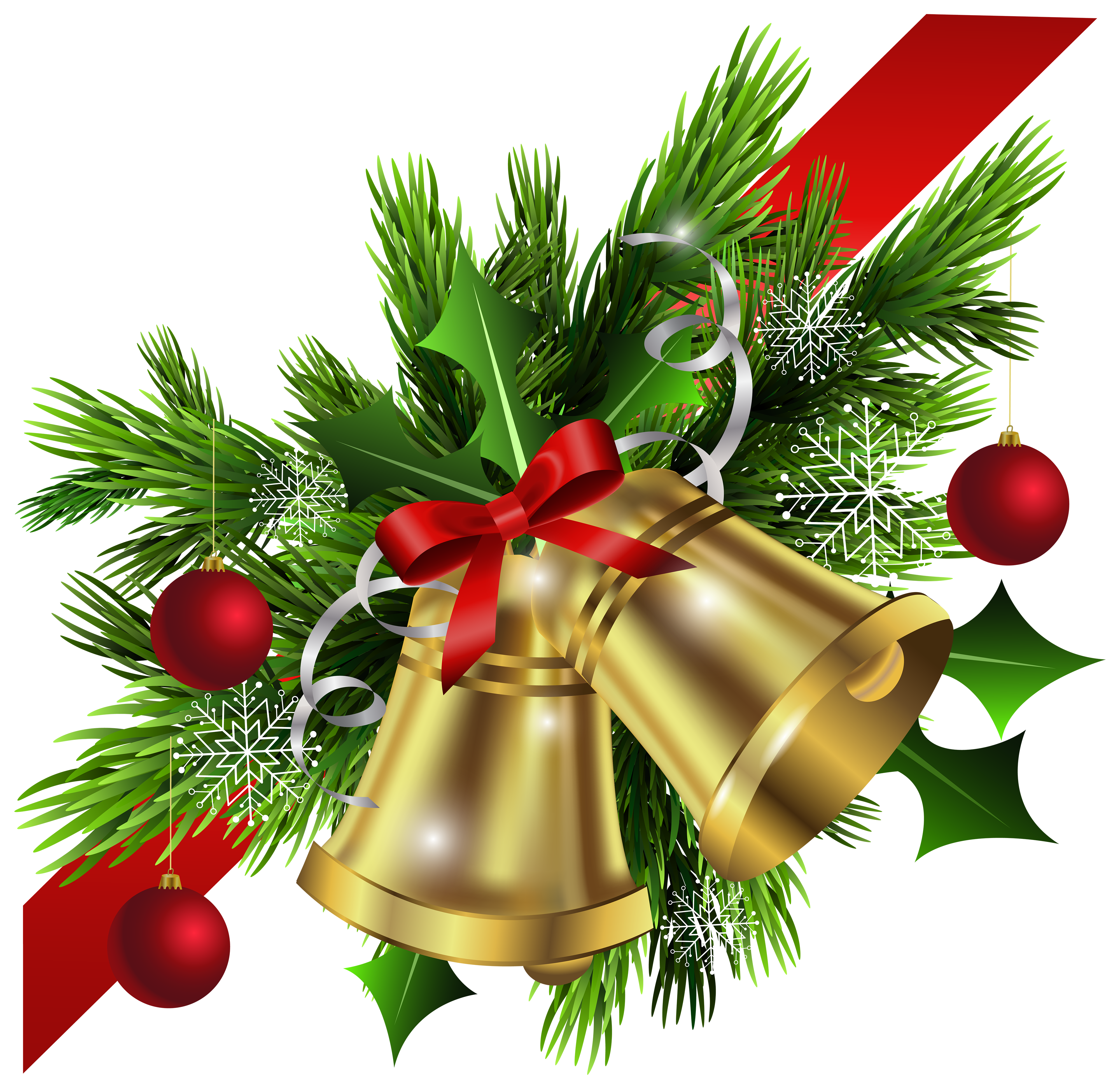 Christmas Ribbon and Bells transparent PNG - StickPNG