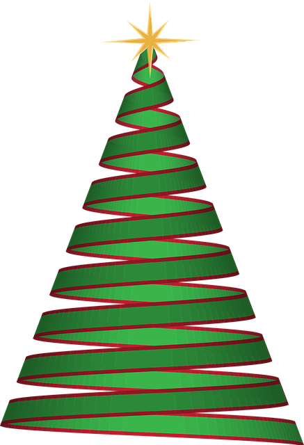 christmas tree ribbon green vector graphic pixabay #11705